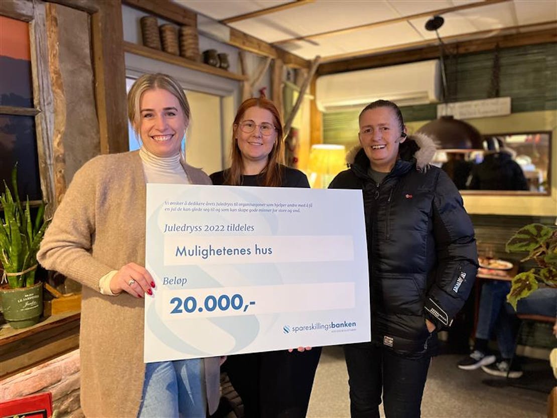 Mulighetens hus i Vennesla er så takknemlige for gaven fra Juledryss 2022.
