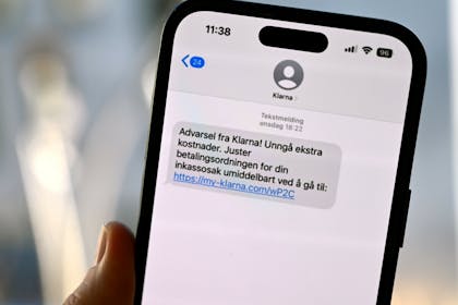 Slik kan en melding se ut der svindlerne skal ha deg til å oppgi personopplysninger.